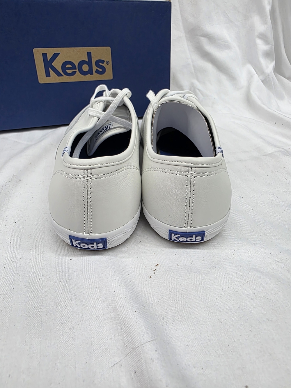 Keds White Leather Lace-Up Sneakers - Picture 5 of 9
